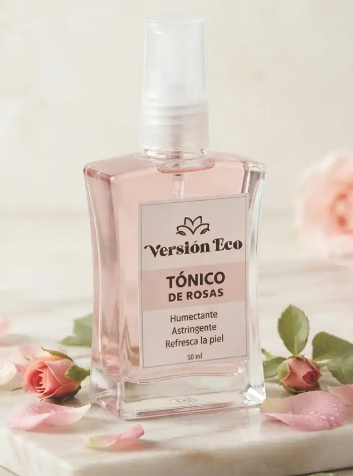 Tónico de rosas natural para refrescar e hidratar la piel.